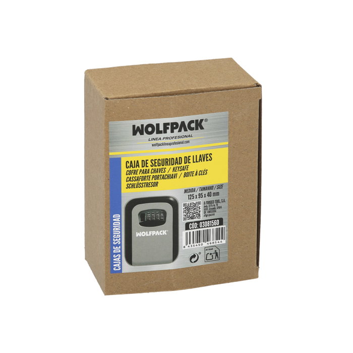 WOLFPACK LINEA PROFESIONAL Boîte de sécurité pour clés avec code 125x95x40 mm