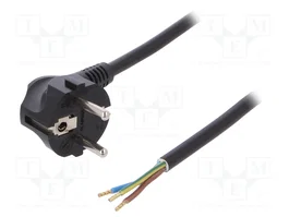 PLASTROL Câble d'alimentation H03VV-F, OMY noir 3m 3x1,5mm²