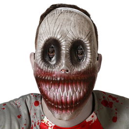 Masque Gris de Clown Terrifiant pour Halloween - Homme Adulte - Pour Fêtes, Tunnels de la Peur et Cinéma