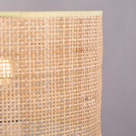 Lámpara de Mesa Pakdasht en rotin et métal blanc