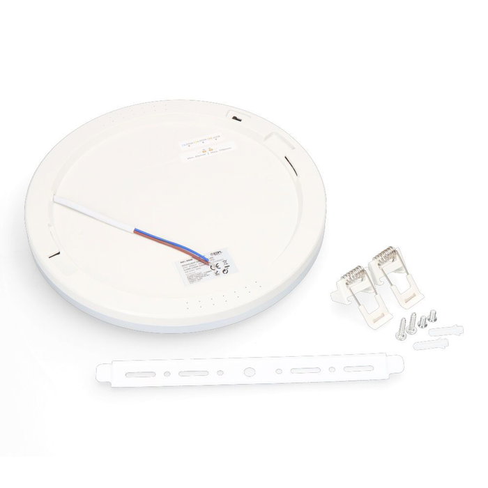 Edm Downlight ajustable LED encastrable/surface 20W 2050lm cadre chromé Ø22,5cm 3CCT 3000K-4000K-6400K