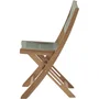 Ensemble bistró Pliable Bois d'Acacia FSC Tissu Corde Vert Olive MAKENA 2 Personnes