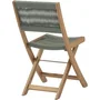 Ensemble bistró Pliable Bois d'Acacia FSC Tissu Corde Vert Olive MAKENA 2 Personnes