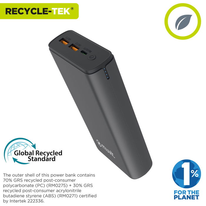 Powerbank Muvit for Change DP200G-R-PD Noir 20 W