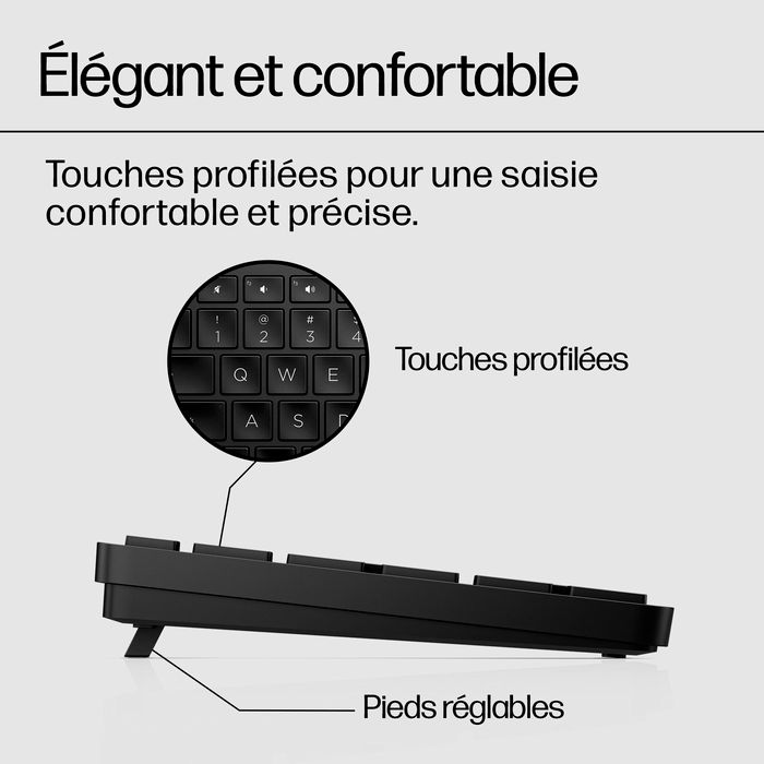 HP Clavier sans fil programmable HP 450 - Clavier Bluetooth AZERTY français avec touches personnalisables et conception durable