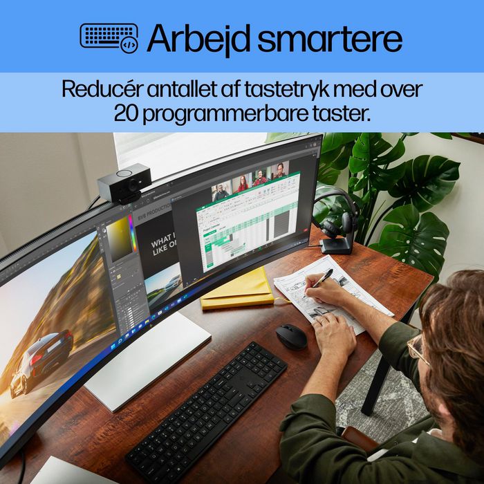 HP Clavier sans fil programmable HP 450 - Clavier Bluetooth AZERTY français avec touches personnalisables et conception durable
