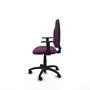 Chaise Algarra Contact permament de base Cuir écologique Pourpre Structure polyamide noire Accoudoir 1D Sans appui-tête Roulettes en nylon 50 mm