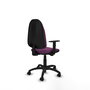 Chaise Algarra Contact permament de base Cuir écologique Pourpre Structure polyamide noire Accoudoir 1D Sans appui-tête Roulettes en nylon 50 mm