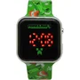 Kids Licensing Montre LED Minecraft pour Enfant MIN4129, Afficheur Heure et Date, Boîtier Rond Multicolore Étanche