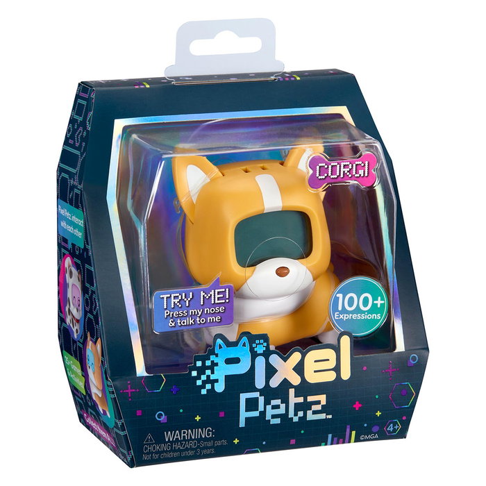MGA Pixel Petz - Mascotte interactive Corgi, modèle 540298 - Apprend de vos interactions, personnalité évolutive - Jouet pour enfant dès 3 ans