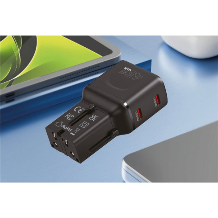 Mobile Origin Adaptateur de voyage GaN 45 W PW26 Noir