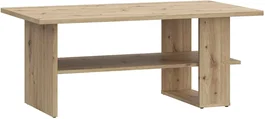 Artisan Table basse rectangulaire en chêne avec 2 plateaux, finition bois clair - Dimensions : 110 x 60 x 45 cm