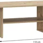 Artisan Table basse rectangulaire en chêne avec 2 plateaux, finition bois clair - Dimensions : 110 x 60 x 45 cm