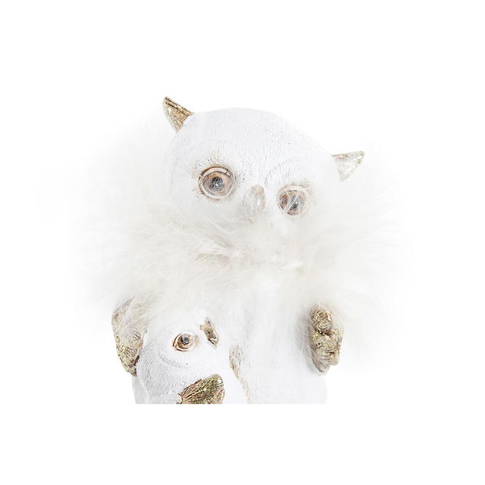 Décorations de Noël DKD Home Decor Hibou Résine (7,5 x 7 x 10 cm) (2 Unités)