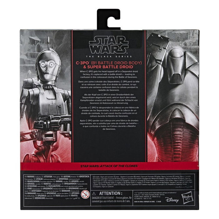 Star Wars Episode II Black Series pack 2 figurines C-3PO (B1 Battle Droid Body) & Super Battle Droid 15 cm Star Wars Episode II Black Series pack 2 figurines C-3PO (B1 Battle Droid Body) & Super Battle Droid 15 cm