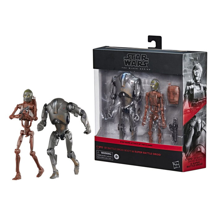 Star Wars Episode II Black Series pack 2 figurines C-3PO (B1 Battle Droid Body) & Super Battle Droid 15 cm Star Wars Episode II Black Series pack 2 figurines C-3PO (B1 Battle Droid Body) & Super Battle Droid 15 cm