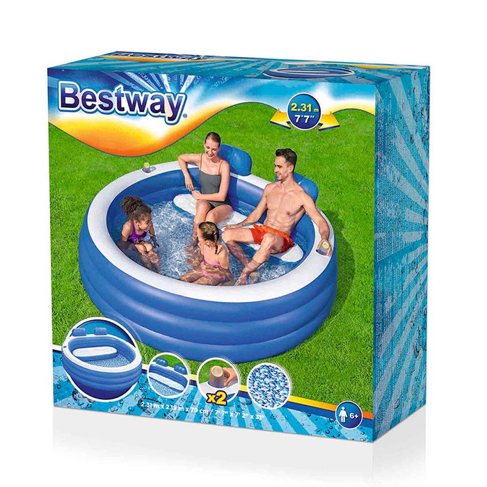 Bestway Piscine Gonflable Familiale 231x219x79 +6 Ans Jardin 54422