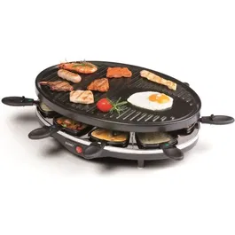 DOMO Raclette Grill DO9038G pour 8 personnes, revêtement antiadhésif, 1.2 kW, noir