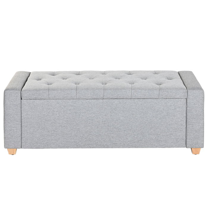 Banquette Home ESPRIT Gris clair Polyester Bois 120 X 50 X 42 CM