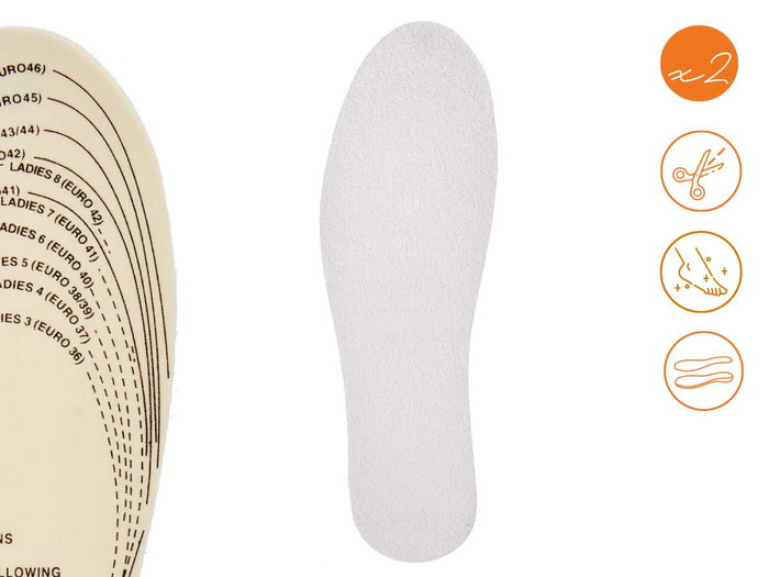 Arte Regal Plantillas Sport en plastique et coton blanc 11.5x0.5x36 cm (Set de 48)