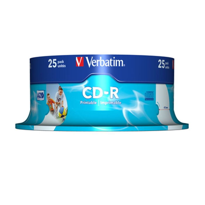Verbatim 700MB 52x CD-R Tarrina 25 Disques Imprimibles Verbatim 700MB 52x CD-R Tarrina 25 Disques Imprimibles