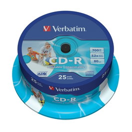 Verbatim 700MB 52x CD-R Tarrina 25 Disques Imprimibles