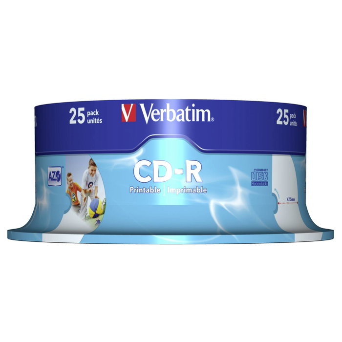 Verbatim CD-R 700 MB 52x - Boîte de 25 unités imprimables Verbatim CD-R 700 MB 52x - Boîte de 25 unités imprimables