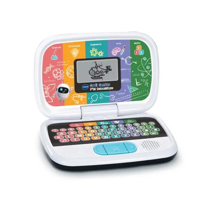 Vtech - Ordinateur Genius P'tit Scientifique STIAM pour 3-7 ans - Jeu éducatif 5 modes (Sciences, Technologie, Ingénierie, Arts, Maths) - Idioma Francés