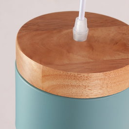 Mikayla Lampe à Suspension Turquoise en Bois et Acier