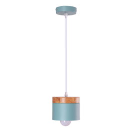 Mikayla Lampe à Suspension Turquoise en Bois et Acier