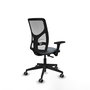 PIQUERAS Y CRESPO Chaise Motilla Synchro Gris et Blanc, Accoudoirs 3D, Sans appui-tête