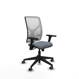 PIQUERAS Y CRESPO Chaise Motilla Synchro Gris et Blanc, Accoudoirs 3D, Sans appui-tête
