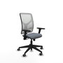 PIQUERAS Y CRESPO Chaise Motilla Synchro Gris et Blanc, Accoudoirs 3D, Sans appui-tête