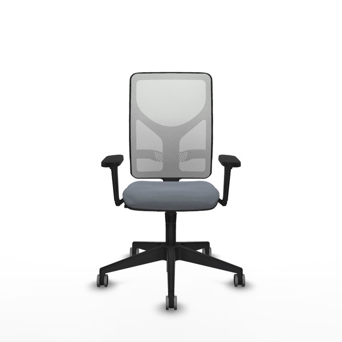 PIQUERAS Y CRESPO Chaise Motilla Synchro Gris et Blanc, Accoudoirs 3D, Sans appui-tête