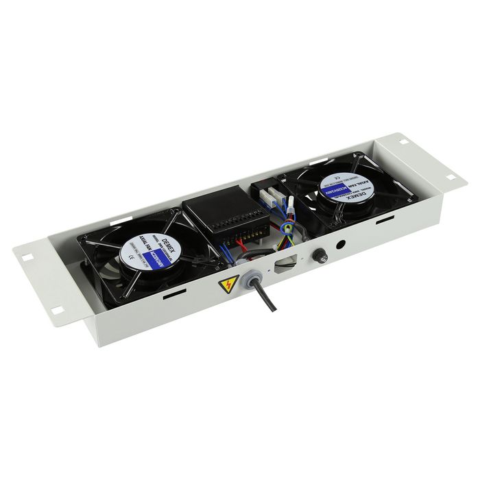 Lanview Logon RAF205BL Module de ventilation à 2 ventilateurs avec thermostat numérique blanc Lanview Logon RAF205BL Module de ventilation à 2 ventilateurs avec thermostat numérique blanc