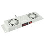 Lanview Logon RAF205BL Module de ventilation à 2 ventilateurs avec thermostat numérique blanc