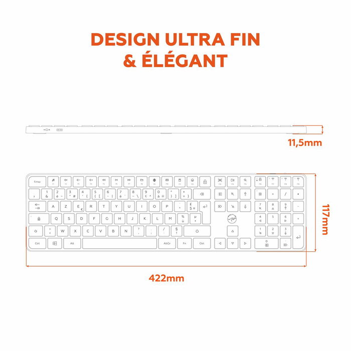 Mobility Lab KP430W Clavier sans fil AZERTY Gris Mobility Lab KP430W Clavier sans fil AZERTY Gris
