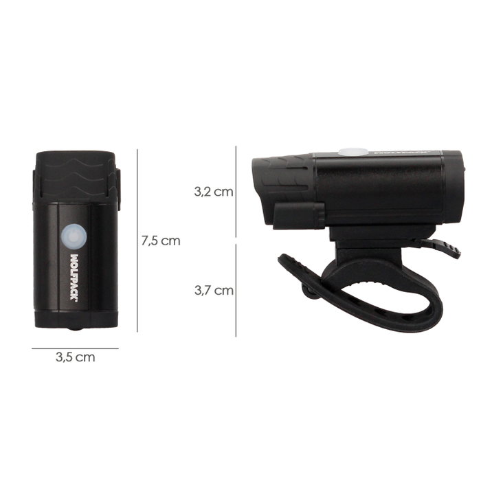 WOLFPACK LINEA PROFESIONAL Lampe LED frontale 400 Lumens pour Vélo et Trottinette