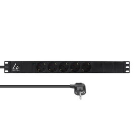 Lanview Barre d'alimentation 19 pouces 1U avec 5 prises Schuko type F