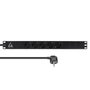 Lanview Barre d'alimentation 19 pouces 1U avec 5 prises Schuko type F