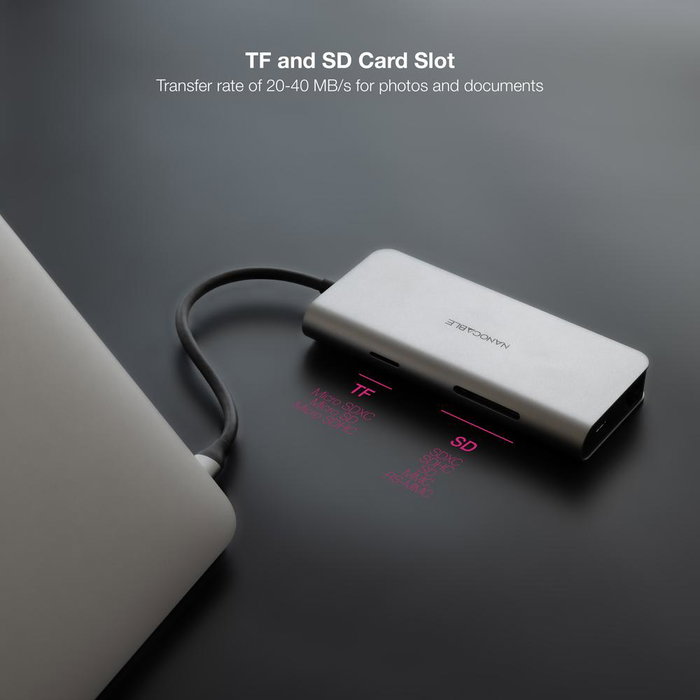 Nanocable Hub USB-C 8 en 1 Multiport avec HDMI 4K, Ethernet, PD 100W