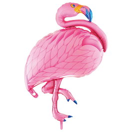 Party Time Ballon en aluminium Flamant rose