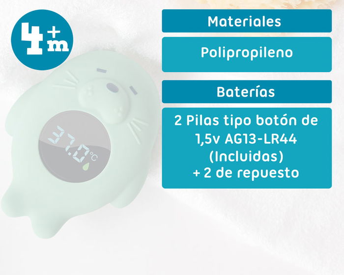 KioKids Thermomètre Digital Électrique Vert pour Bébé avec Écran LCD - Forme Animale pour Enfant Dès 4 Mois