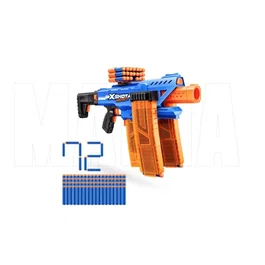 ZURU - X-SHOT Clip Blaster - Blaster motorisé avec 4 chargeurs, portée 27 m et extensions incluses pour batailles