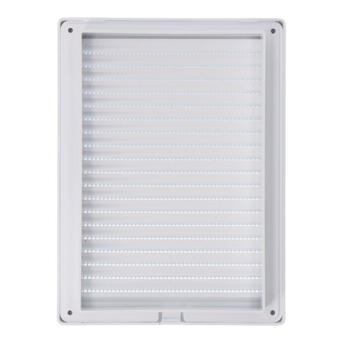 Edm Grille de ventilation rectangulaire encastrable avec moustiquaire ABS blanc 137x207mm