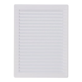 Edm Grille de ventilation rectangulaire encastrable avec moustiquaire ABS blanc 137x207mm