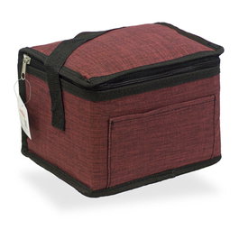 Hidalgo Sac isotherme 4,5 L style jean grenat avec bande et anse noire 20 x 15 x 15 cm