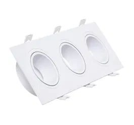 Aro Foco Downlight Rectangular Blanco 3xGU10 Policarbonato