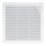 Edm Rejilla de ventilación carrée en ABS blanc avec tapons et mosquitera 250 x 250 x 7 mm
