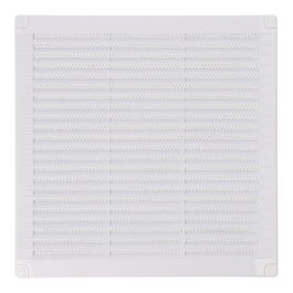 Edm Rejilla de ventilation carrée ABS blanc 250x250x7mm avec bouchons et moustiquaire